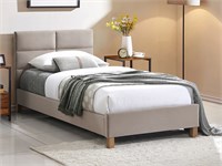 Кровать Signal SIERRA Velvet Bluvel 28 (бежевый/дуб) 90/200 ms2601SIGHAL_SIERRAV90BED