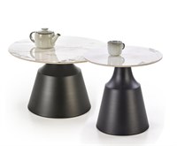 Комплект Halmar MAGNETA, 2 стола журнальных (белый мрамор/черный) ms2601SIGHAL_V-CH-MAGNETA-LAW