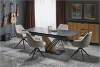 Стол обеденный Halmar VOLANT 160 (черный мрамор/дуб золотой) ms2601SIGHAL_V-CH-VOLANT_160-ST