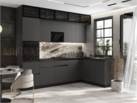 Кухня Техно-6 угловая 3.0х1.8м  Браш Вайт Корпус Графит pn26mf_1525002526