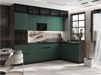 Кухня Техно-6 угловая 3.0х1.8м  Браш Мени Грин Корпус Графит pn26mf_451080952