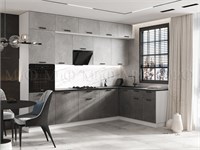 Кухня Рио NEW угловая 3.0х1.8м Компоновка №5  Бетон светлый/Бетон темный Столешница Кастилло темный pn26mf_1316369828