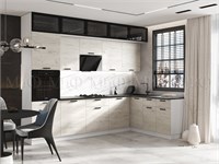 Кухня Рио NEW угловая 3.0х1.8м Компоновка №4  дуб крафт белый Столешница Кастилло темный pn26mf_415915191