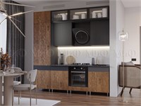 Кухня Техно- Мод. 2   Графит/Экзотическое дерево Амазония   2400 pn26mf_566636740