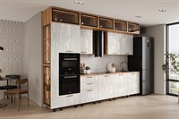 Кухня Рио NEW (дерево) 3,2/1080м (490) Компоновка №7 (Шелковый камень, Дуб Крафт (Дуб вотан)) фасад ЛДСП 16 мм / Стекло pnnon26mf_08-242685 (418246)