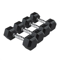 Гексагональные обрезиненные гантели UG1013. Ряд от 2,5 до 25 кг ms26gym_801