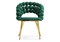 Стул на металлокаркасе Ball green / gold - комплект из 2 шт 15763-mwdvl