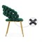 Стул на металлокаркасе Ball green / gold - комплект из 2 шт 15763-mwdvl