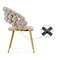 Стул на металлокаркасе Ball beige / gold - комплект из 2 шт 15764-mwdvl