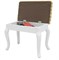 Банкетка Ретро с ящиком белый, ткань полоса бежевый 4610151418928-msMBLK
