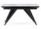 Стеклянный стол Дарвин 140(200)х80 белый мрамор / черный 612177-mwdvl