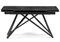 Стеклянный стол Вилсон 140(200)х80 черный мрамор / черный 612173-mwdvl