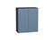 Кухонный  Шкаф верхний с 2-мя дверцами Фьюжн Graphite, Silky Blue, 720, 600, каркас ЛДСП  Graphite, фасад МДФ  Silky Blue,  716*600*320 sppr5VVTtoAR52042 - фото 3810255