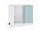 Кухонный гарнитур модульный Ницца-04, каркас ЛДСП  Белый, фасад МДФ/Стекло  Голубой,  2340*3200/2700*600 sppr5VVTtoAR77627