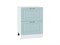 Кухонный гарнитур модульный Ницца-04, каркас ЛДСП  Белый, фасад МДФ/Стекло  Голубой,  2340*3200/2700*600 sppr5VVTtoAR77627