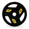 Диск обрезиненный c хватом UNIX Fit PRO 15 кг, 51 мм msk25 unt_DG15RUBPYL - фото 3845420