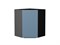 Шкаф верхний угловой Фьюжн Graphite, Silky Blue, 720 В*Ш*Г 716*600*600, фасад МДФ  Silky Blue, корпус  Graphite ms2510VVT_52092