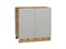 Шкаф нижний с 2-мя дверцами Фьюжн Дуб Вотан, Silky Light Grey, 800 В*Ш*Г 816*800*480, фасад МДФ  Silky Light Grey, корпус  Дуб Вотан ms2510VVT_66685