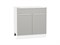 Шкаф нижний с 2-мя дверцами и ящиком Фьюжн Белый, Silky Light Grey, 800 В*Ш*Г 816*800*480, фасад МДФ  Silky Light Grey, корпус  Белый ms2510VVT_66677