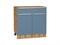 Шкаф нижний с 2-мя дверцами и ящиком Фьюжн Дуб Вотан, Silky Blue, 800 В*Ш*Г 816*800*480, фасад МДФ  Silky Blue, корпус  Дуб Вотан ms2510VVT_61002