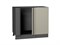 Шкаф нижний угловой Фьюжн Graphite, Silky Grey В*Ш*Г 816*890*480, фасад МДФ  Silky Grey, корпус  Graphite ms2510VVT_52282