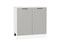 Кухонный гарнитур модульный Флэт-03 В*Ш*Г 2140*800*600, фасад ЛДСП  Light Grey In 2S, корпус  Белый, столешница  Мрамор горный ms2510VVT_77692