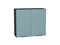 Шкаф верхний с 2-мя дверцами Флэт Graphite, Grey-green In 2S, 720, 800 В*Ш*Г 716*800*318, фасад ЛДСП  Grey-green In 2S, корпус  Graphite ms2510VVT_56921