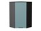 Шкаф верхний угловой Флэт Graphite, Grey-green In 2S, 920 В*Ш*Г 920*600*600, фасад ЛДСП  Grey-green In 2S, корпус  Graphite ms2510VVT_56931