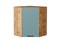 Шкаф верхний угловой Флэт Дуб Вотан, Grey-green In 2S, 720 В*Ш*Г 716*600*600, фасад ЛДСП  Grey-green In 2S, корпус  Дуб Вотан ms2510VVT_62493