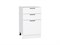 Шкаф нижний с 3-мя ящиками Флэт Белый, White In 2S, 500 В*Ш*Г 816*500*478, фасад ЛДСП  White In 2S, корпус  Белый ms2510VVT_55708