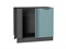 Шкаф нижний угловой Флэт Graphite, Grey-green In 2S В*Ш*Г 816*890*478, фасад ЛДСП  Grey-green In 2S, корпус  Graphite ms2510VVT_56961