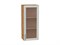 Шкаф верхний с 1-ой остекленной дверцей Сканди Дуб Вотан, Cappuccino Softwood, 920, 400 В*Ш*Г 920*400*320, фасад МДФ/Стекло  Cappuccino Softwood, корпус  Дуб Вотан ms2510VVT_62922