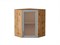 Шкаф верхний угловой остекленный Сканди Дуб Вотан, Grey Softwood, 720 В*Ш*Г 716*600*600, фасад МДФ/Стекло  Grey Softwood, корпус  Дуб Вотан ms2510VVT_62970