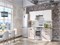 Кухонный гарнитур модульный Лофт-05 В*Ш*Г 2140*1800*600, фасад МДФ  Super White/Cappuccino Veralinga, корпус  Белый, столешница  Антарес ms2510VVT_60733