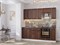 Кухонный гарнитур модульный Шале-01 В*Ш*Г 2140*2200*600, фасад МДФ  Brown Dreamline, корпус  Белый, столешница  Мрамор черный ms2510VVT_54044