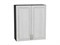 Шкаф верхний с 2-мя дверцами Шале Graphite, White Dreamline, 920, 800 В*Ш*Г 920*800*302, фасад   White Dreamline, корпус  Graphite ms2510VVT_53818