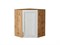 Шкаф верхний угловой Шале Дуб Вотан, White Dreamline, 720 В*Ш*Г 716*600*600, фасад МДФ  White Dreamline, корпус  Дуб Вотан ms2510VVT_61345