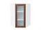 Шкаф верхний угловой остекленный Шале Белый, Brown Dreamline, 920 В*Ш*Г 920*600*600, фасад МДФ/Стекло  Brown Dreamline, корпус  Белый ms2510VVT_53856