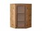 Шкаф верхний угловой остекленный Шале Дуб Вотан, Brown Dreamline, 920 В*Ш*Г 920*600*600, фасад МДФ/Стекло  Brown Dreamline, корпус  Дуб Вотан ms2510VVT_61348