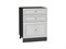 Шкаф нижний с 3-мя ящиками Шале Graphite, White Dreamline, 600 В*Ш*Г 816*600*480, фасад МДФ  White Dreamline, корпус  Graphite ms2510VVT_53991