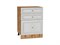 Шкаф нижний с 3-мя ящиками Шале Дуб Вотан, White Dreamline, 600 В*Ш*Г 816*600*480, фасад МДФ  White Dreamline, корпус  Дуб Вотан ms2510VVT_61389