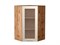Шкаф верхний угловой остекленный Валерия-М Дуб Вотан, Бежевый металлик, 920 В*Ш*Г 920*600*600, фасад МДФ/Стекло  Бежевый металлик, корпус  Дуб Вотан ms2510VVT_63767