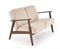 Диван HALMAR MILANO 2S tap. Castel 15 бежевый/орех ms2601SIGHAL_V-PL-MILANO_2S-SOFA-BEZOWY