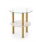 Стол журнальный Halmar DUCAT S (белый мрамор/прозрачный/золотой) ms2601SIGHAL_V-CH-DUCAT_S-LAW